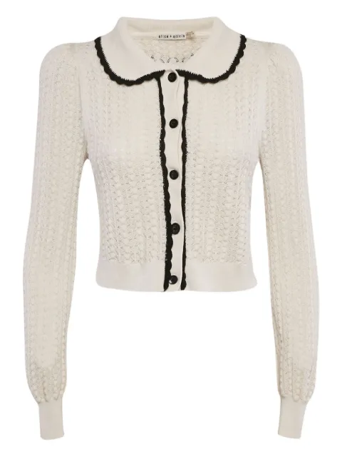 alice + olivia crochet button cardigan