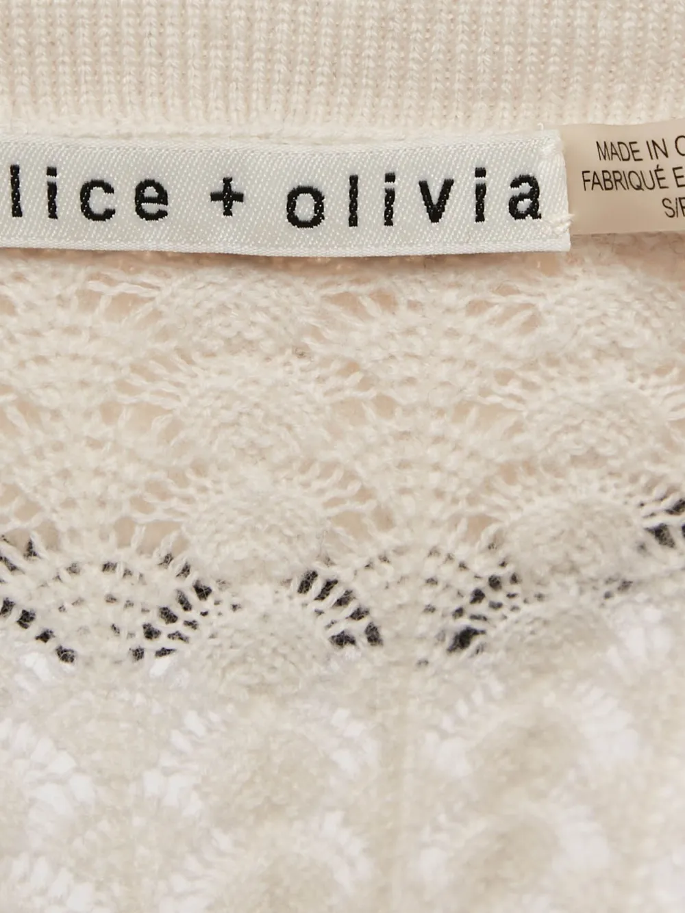 Pre-owned Alice And Olivia Crochet Button Cardigan In Neutral