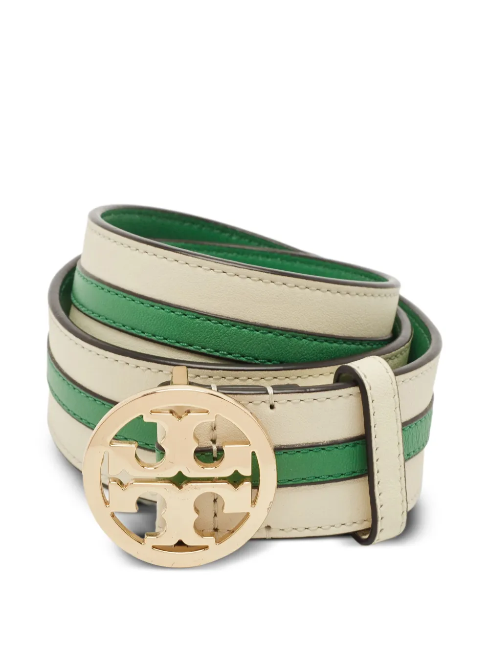 Tory Burch ストライプ レザーベルト - グリーン Tory Burch ストライプ レザーベルト - グリーン