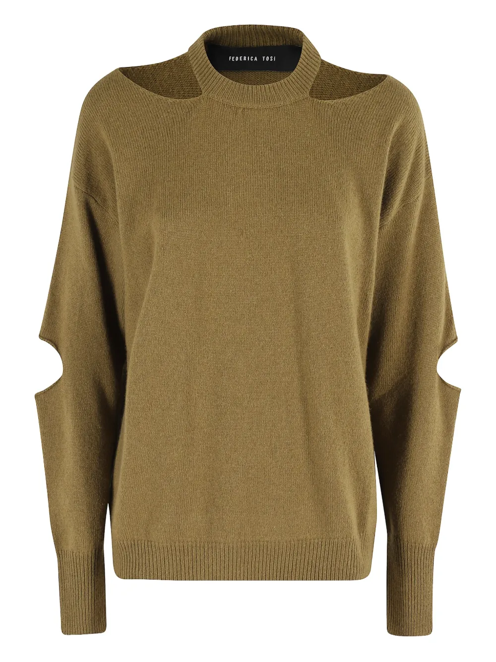 Federica Tosi cut-out long-sleeve sweater Groen