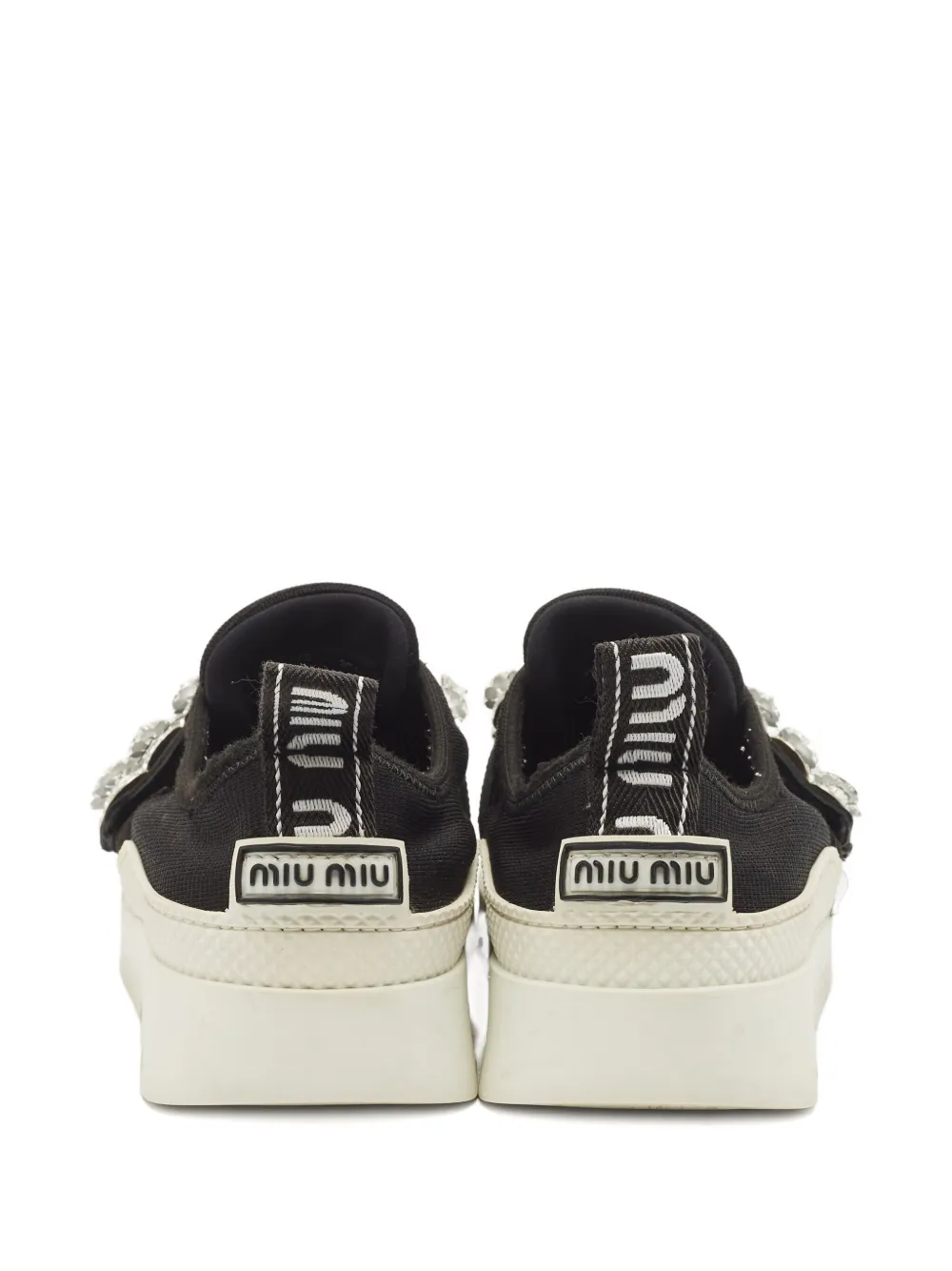 Miu Miu Pre-Owned crystal knit sneakers | Image 2