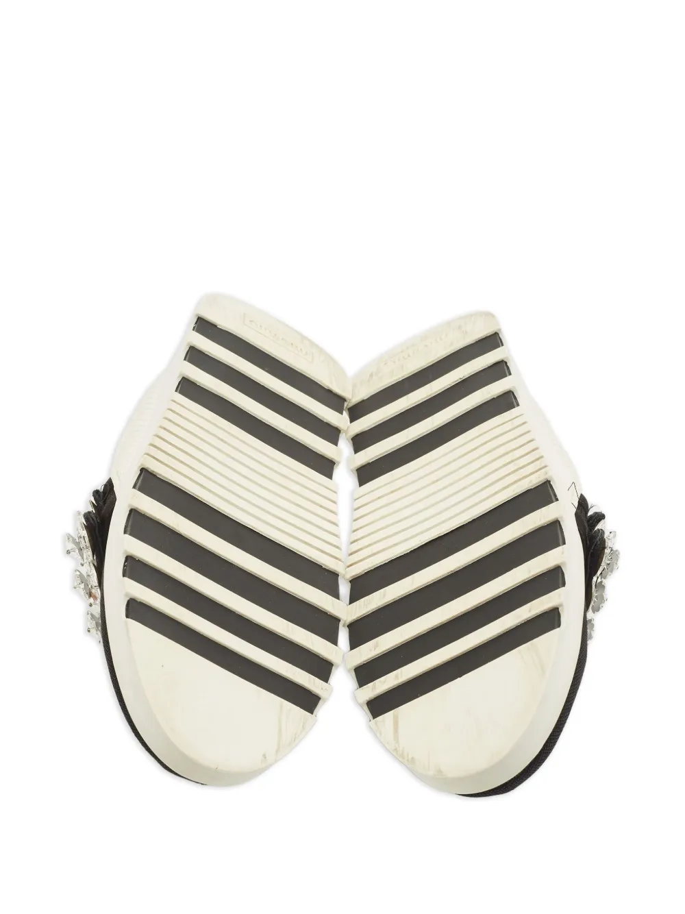 Pre-owned Miu Miu Crystal Knit Sneakers In Black