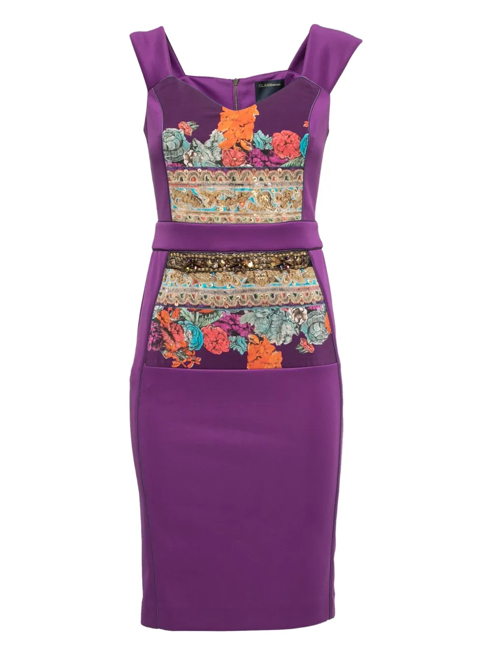 Roberto Cavalli Vintage floral-panel silk mini dress | Purple | Image 1
