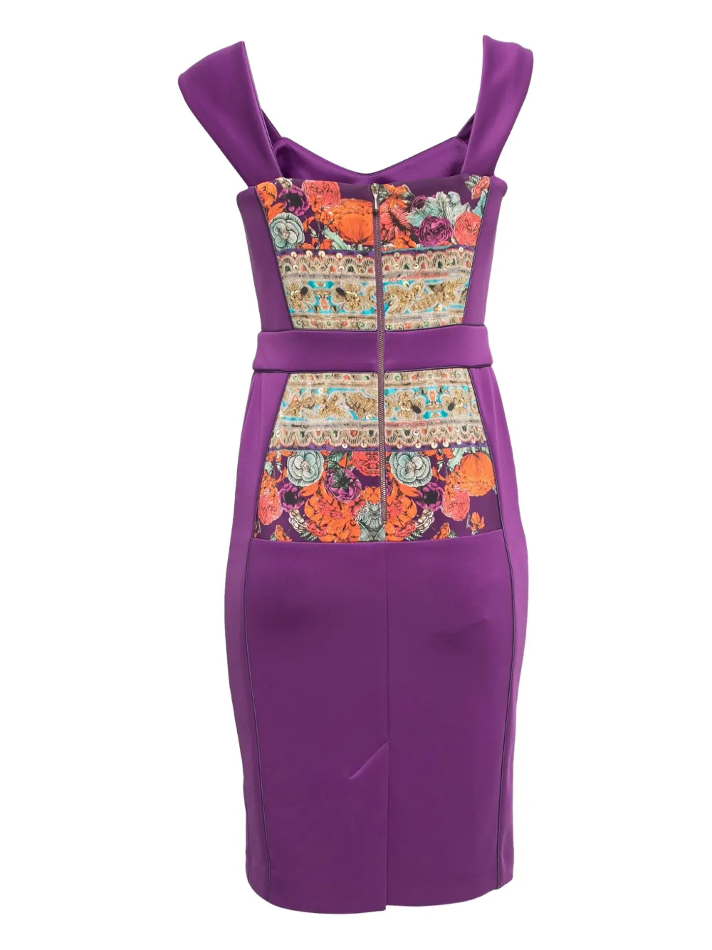 Roberto Cavalli Vintage Zijden mini-jurk met bloemenvlak - Paars