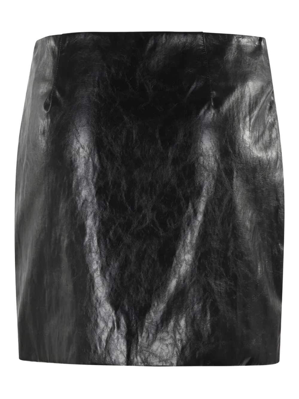 Federica Tosi draped leather-effect mini skirt Zwart