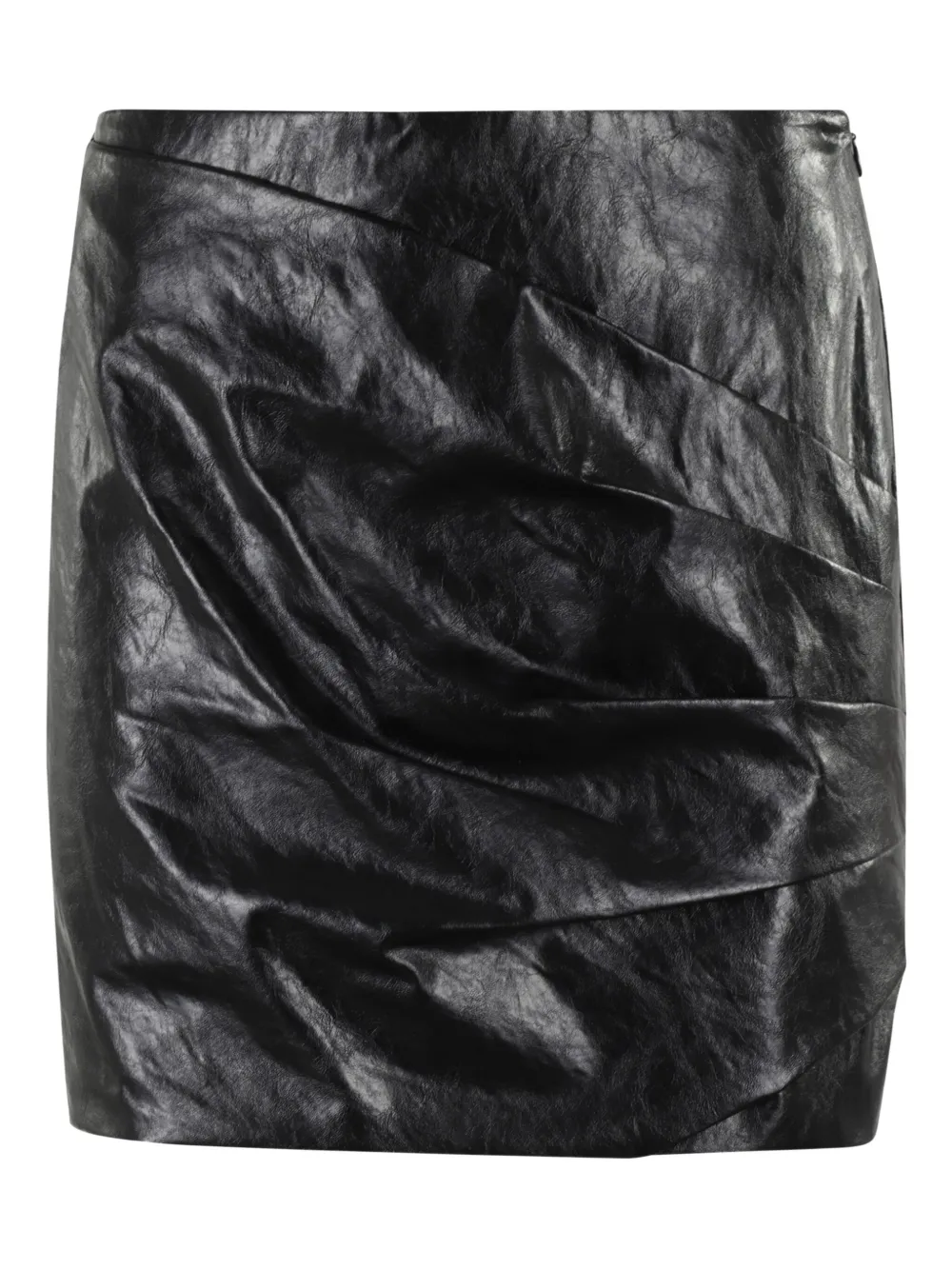 Federica Tosi draped leather-effect mini skirt Zwart