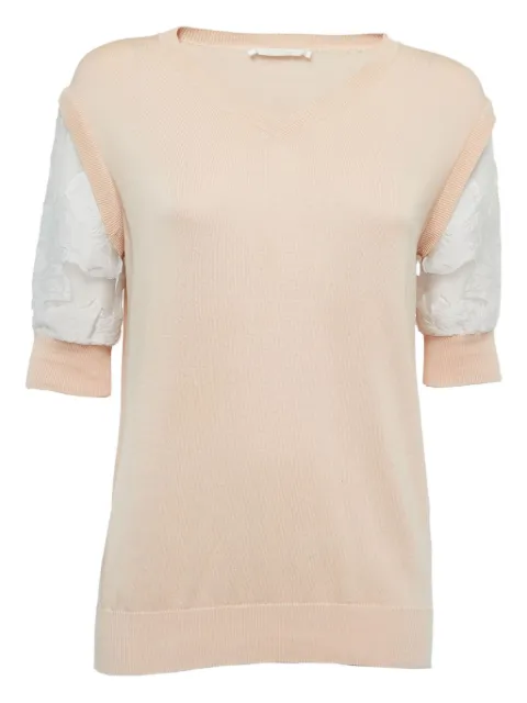Chloé Pre-Owned lace-sleeve top