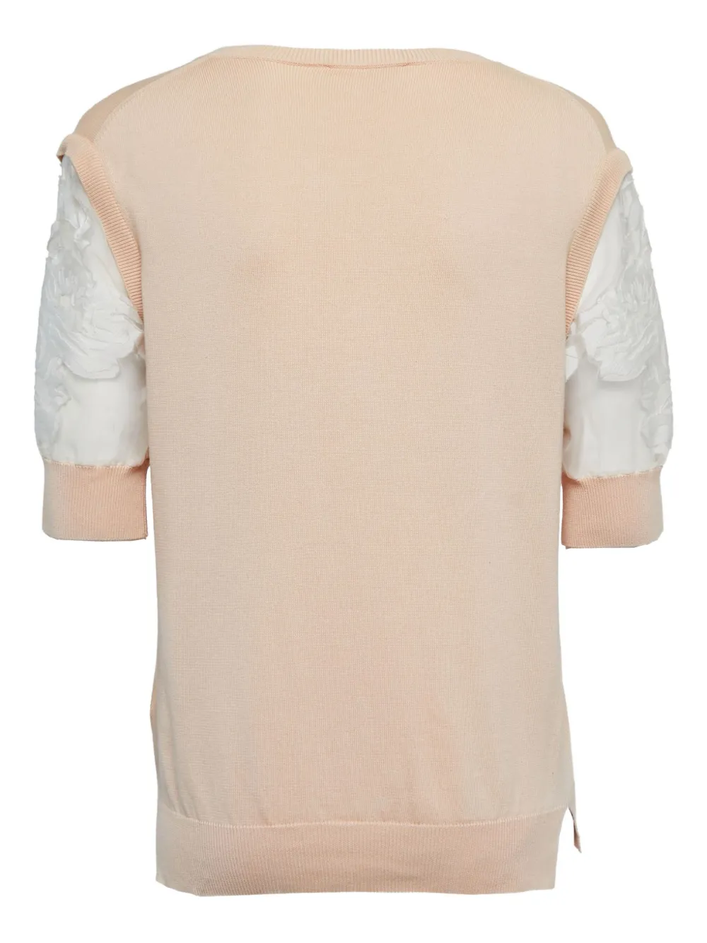 Pre-owned Chloé Lace-sleeve Top In Neutral