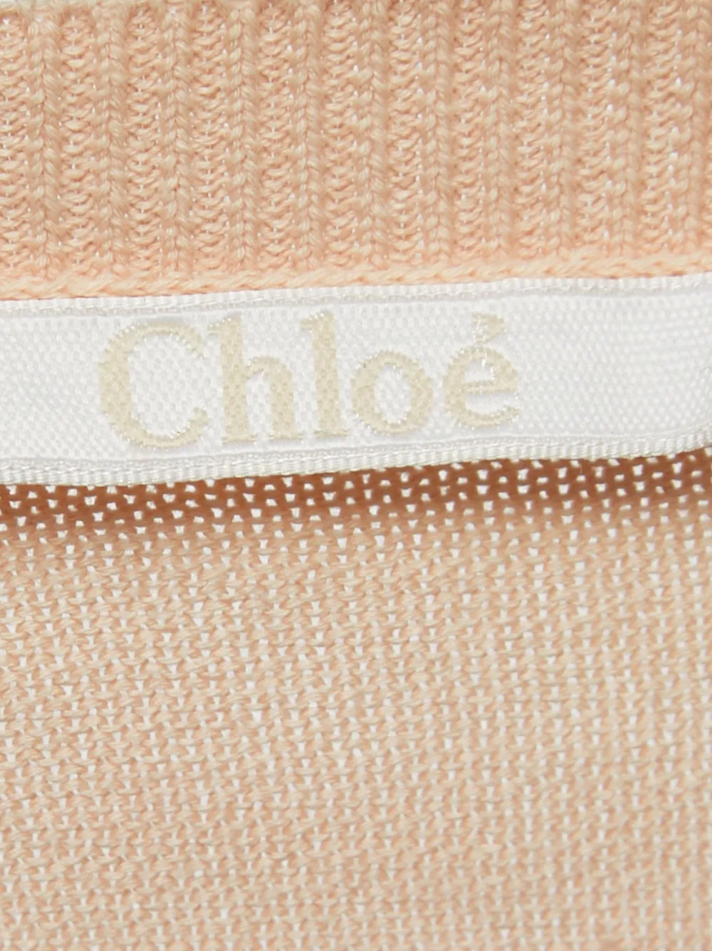 Pre-owned Chloé Lace-sleeve Top In Neutral