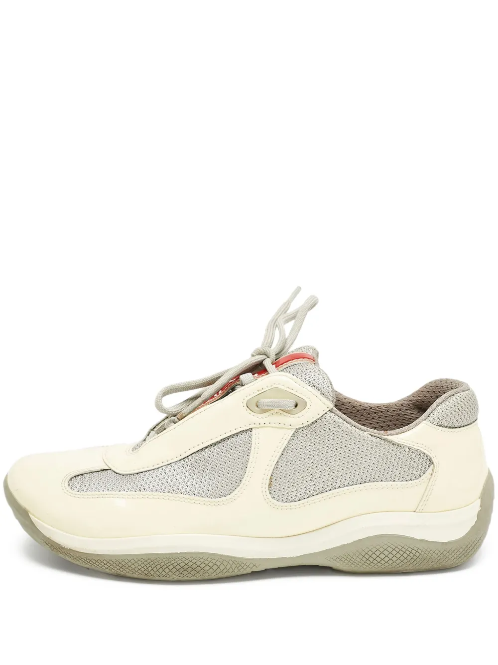 Pre-owned Prada Mesh-panel Sneakers In Neutral