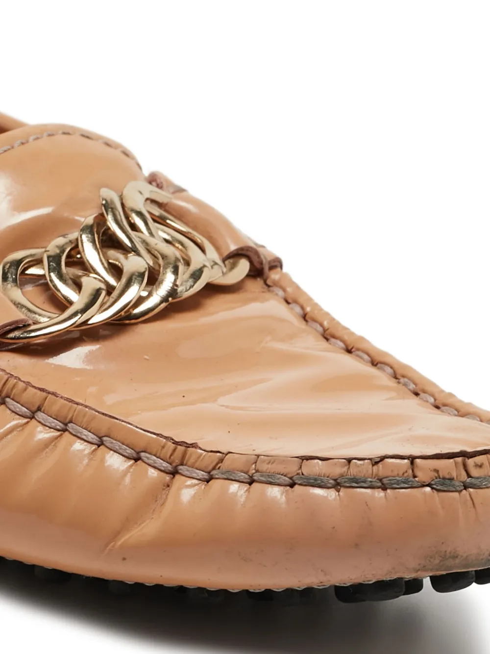 TOD'S VINTAGE Pre-owned Leather Loafers In Neutral