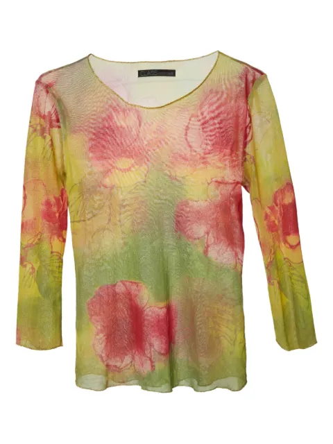 Cavalli Class floral long-sleeve t-shirt