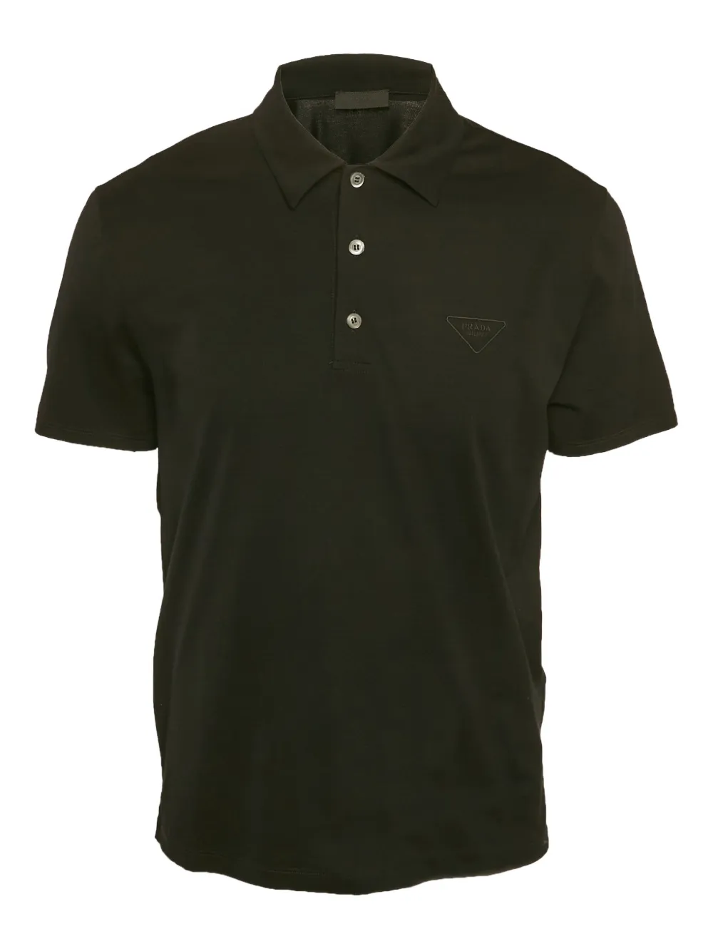 Prada Pre-Owned logo-embroidered polo shirt | Black | Image 1