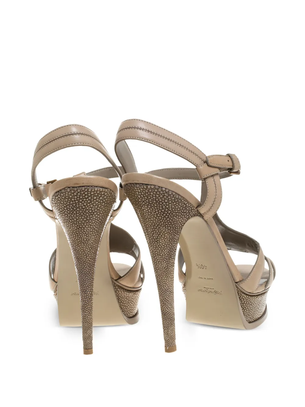 Saint Laurent Pre-Owned Leren Stingray sandalen - Beige