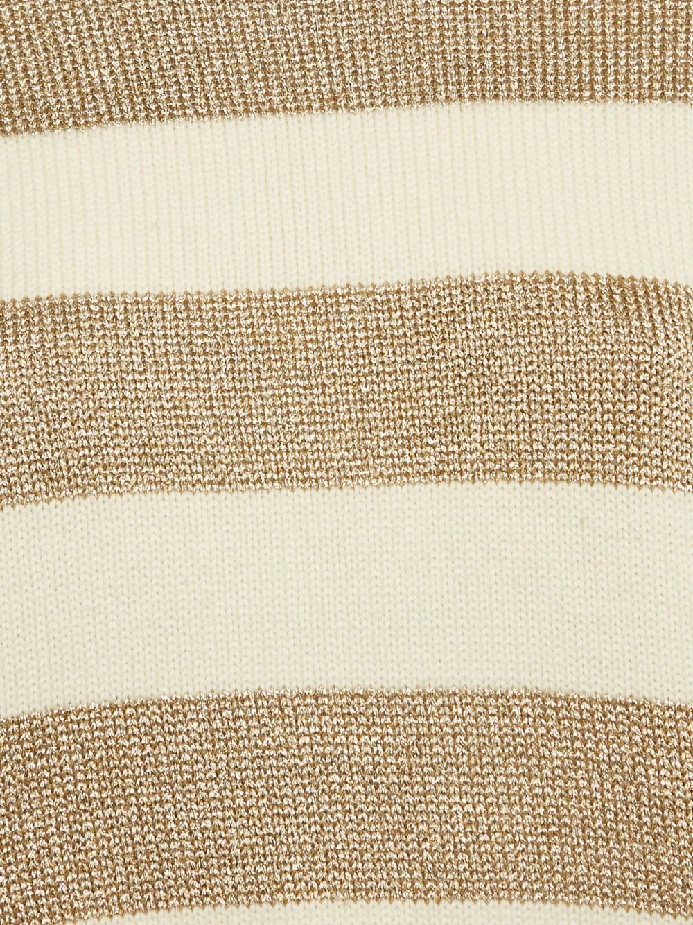 Pre-owned Miu Miu Striped Metallic-detail Sweater In Neutral