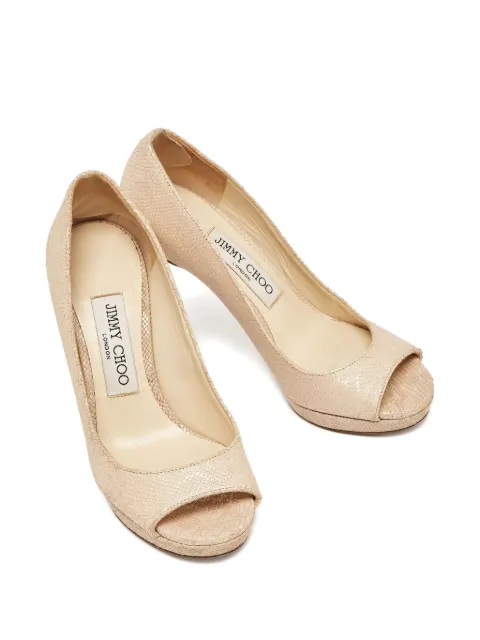 Jimmy Choo Pre-Owned 110mm snakeskin peep-toe pumps