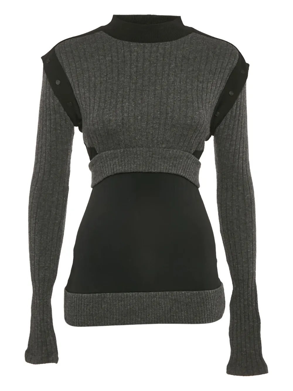 Paco Rabanne Pre-Owned 2024 ribbed detachable-sleeves jumper | Grey | Image 1