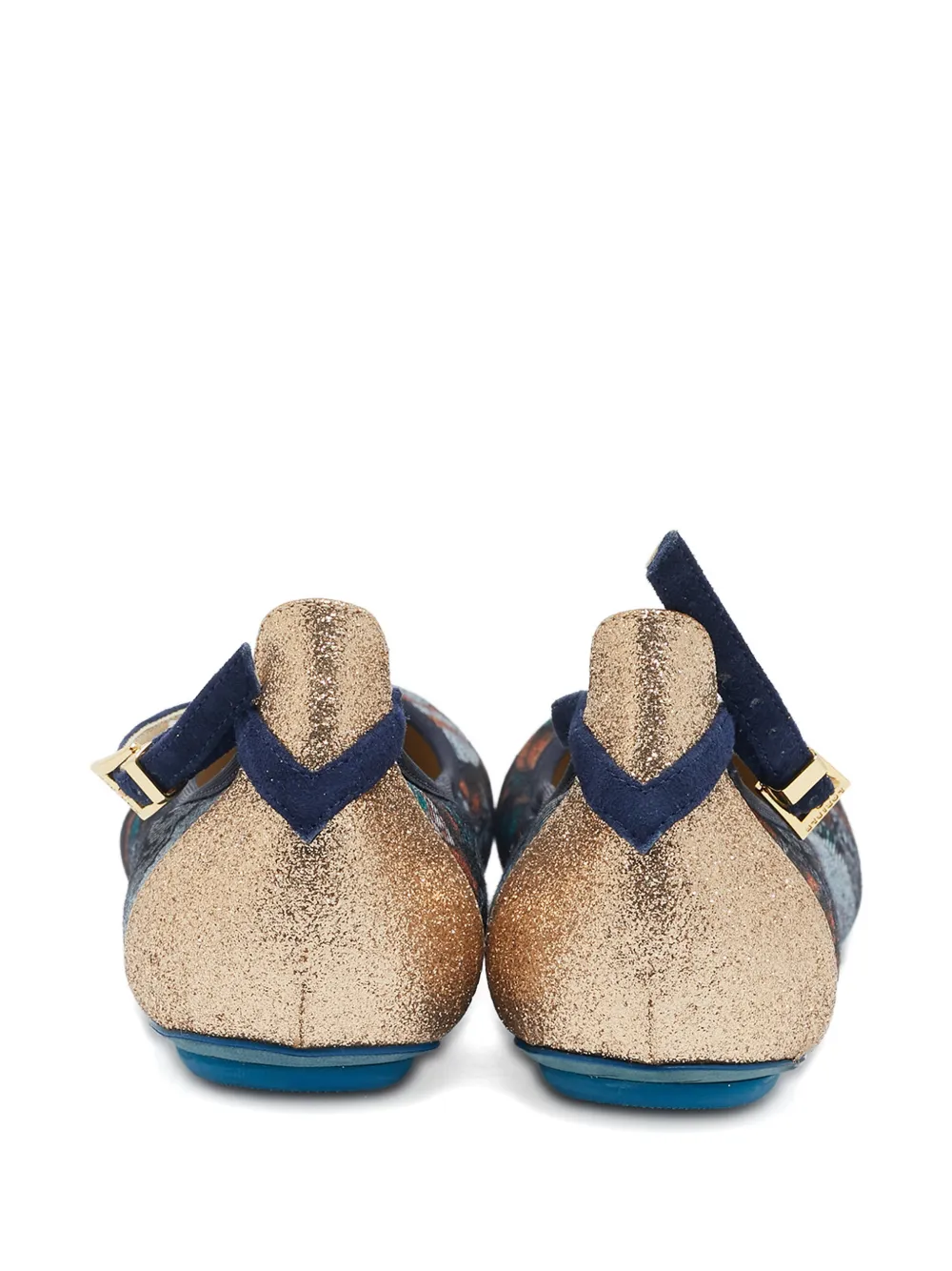 Loriblu Ballerina's met bloemenprint - Blauw