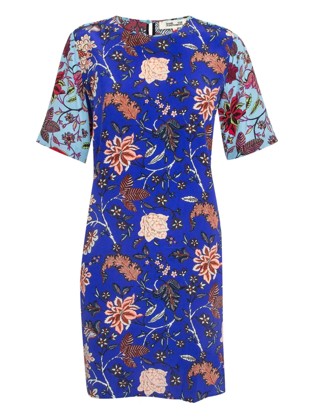 Diane Von Furstenberg Vintage floral-print silk mini dress | Blue | Image 1