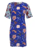 Diane Von Furstenberg Vintage floral-print silk mini dress - Blue
