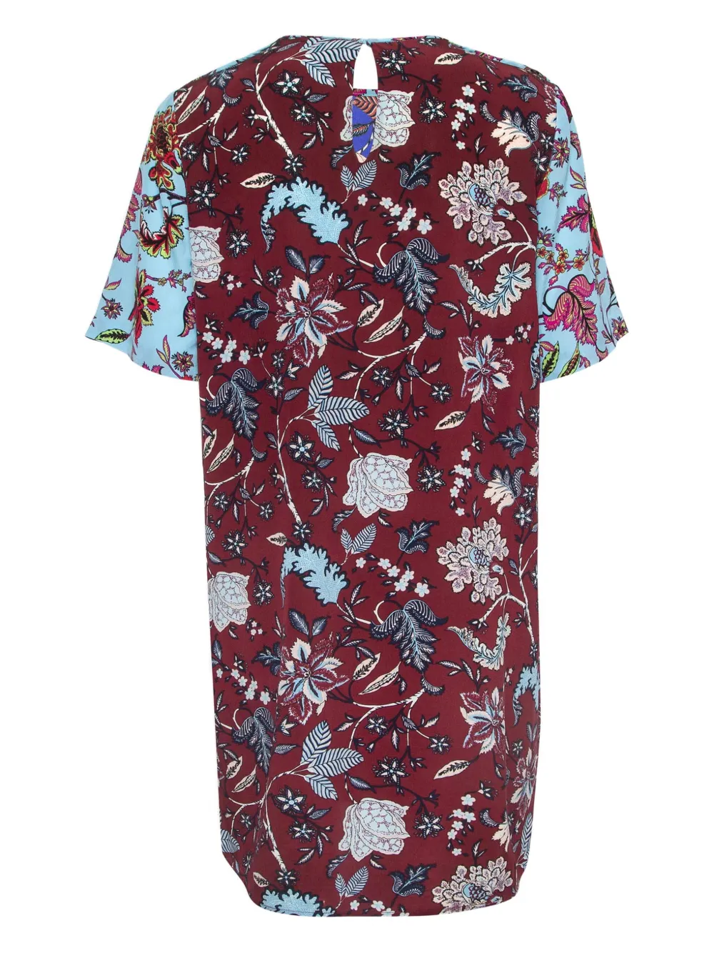 Diane Von Furstenberg Vintage Zijden mini-jurk met bloemenprint - Blauw