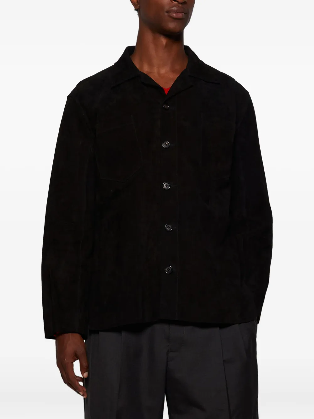 Bode Chest-pocket Shirt Jacket In Black