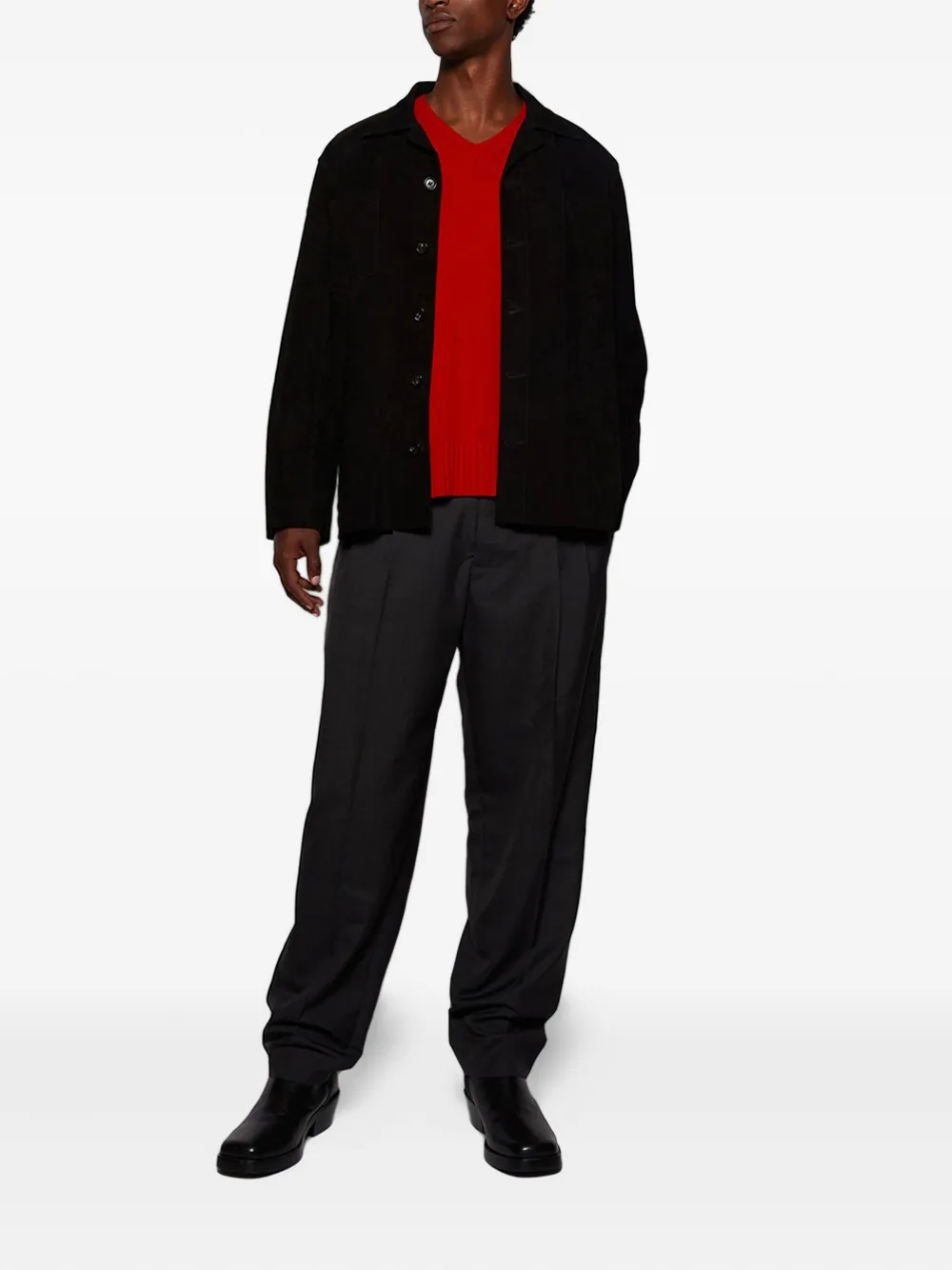 Bode Chest-pocket Shirt Jacket In Black