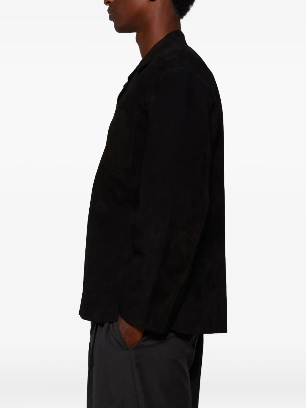 Bode Chest-pocket Shirt Jacket In Black
