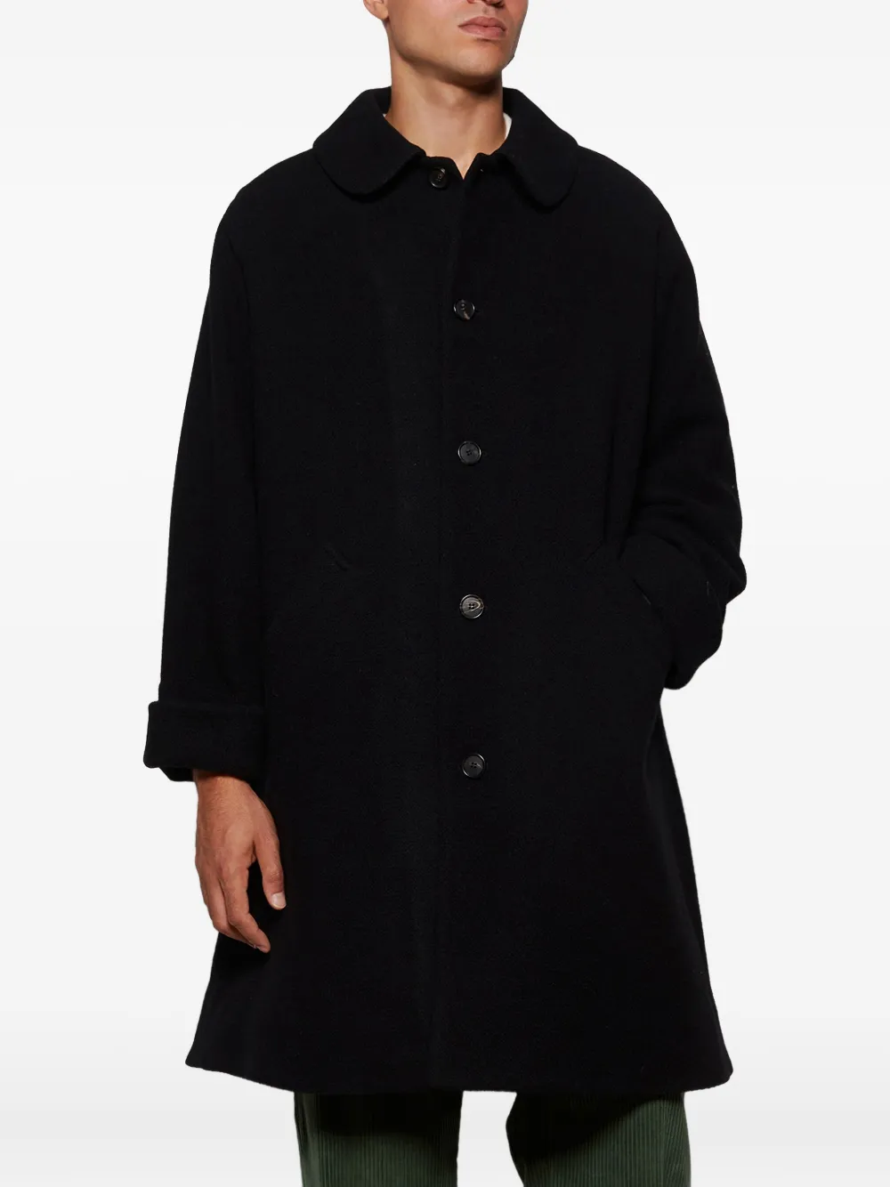 Bode Button-fastening Coat In Black