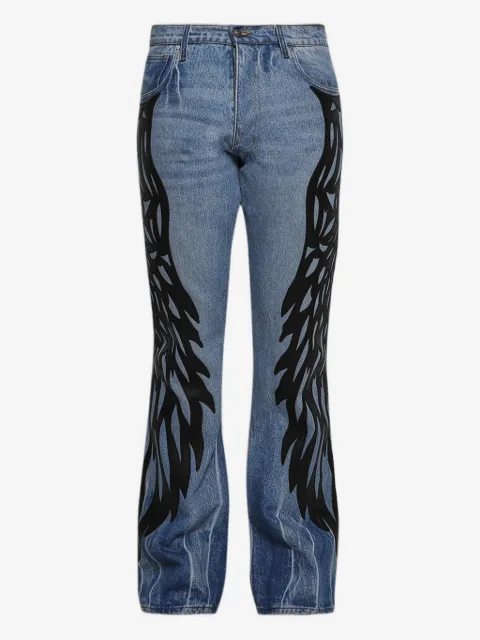 EARTHLING VIP five-pocket wing-print jeans