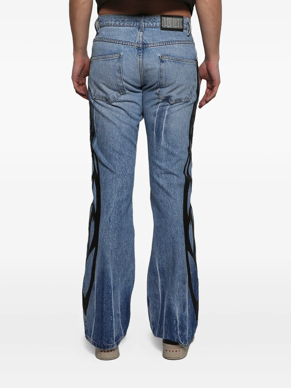 Earthling Vip Five-pocket Wing-print Jeans In Blue