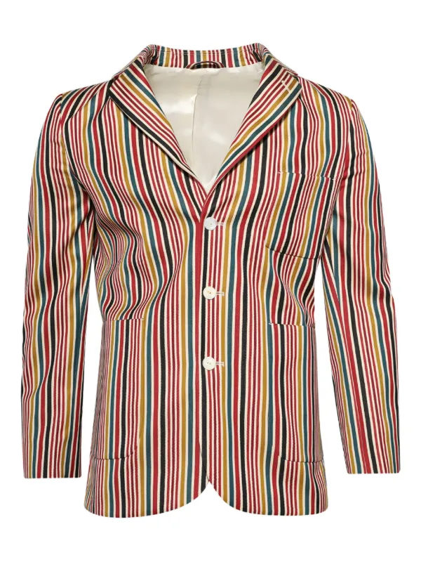 Bode Lawrence Striped Suit Jacket in Red
