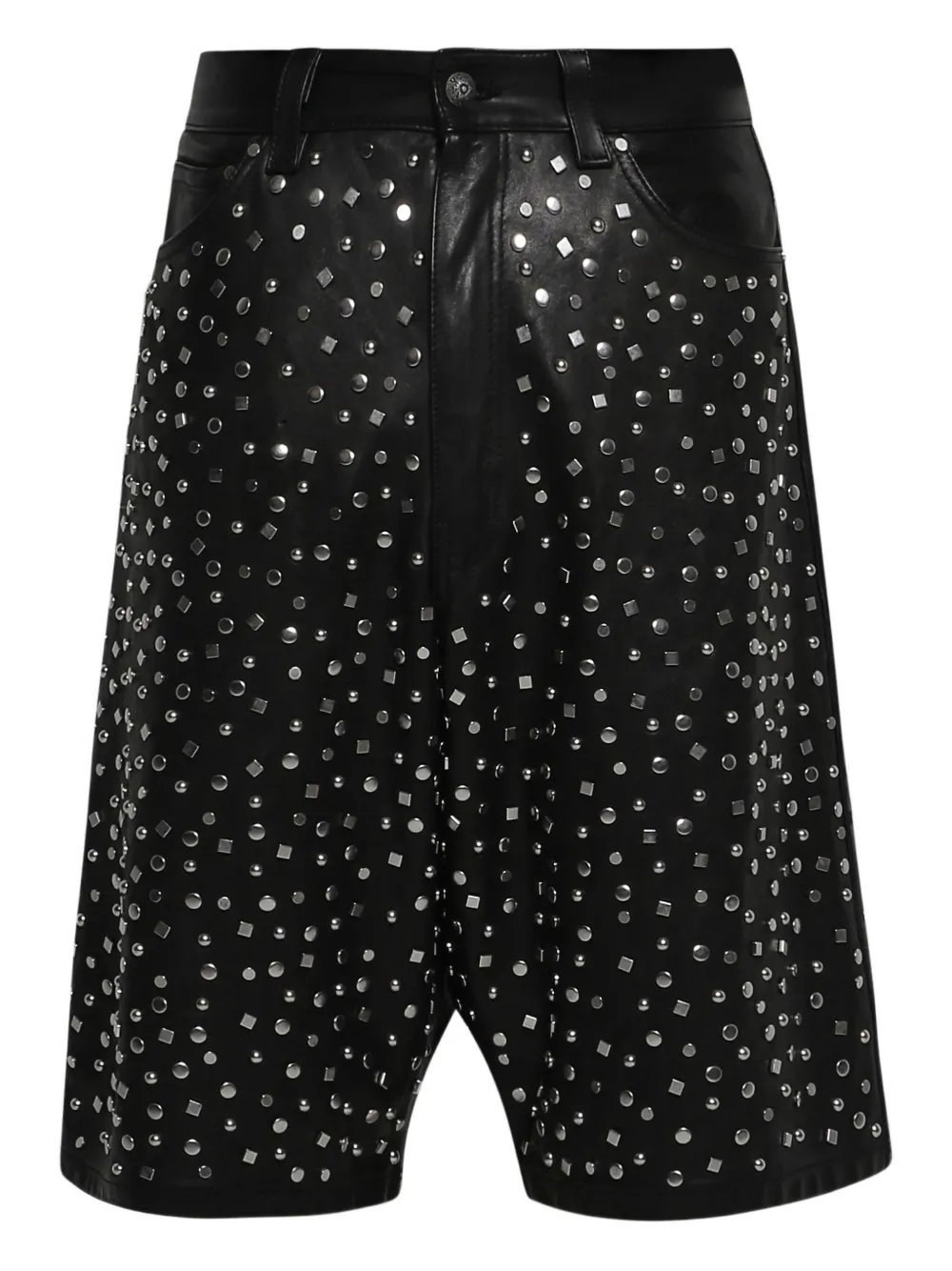 EARTHLING VIP leather stud-embellished shorts - ブラック EARTHLING VIP leather stud-embellished shorts - ブラック