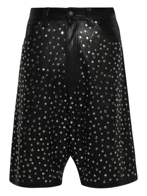 EARTHLING VIP leather stud-embellished shorts