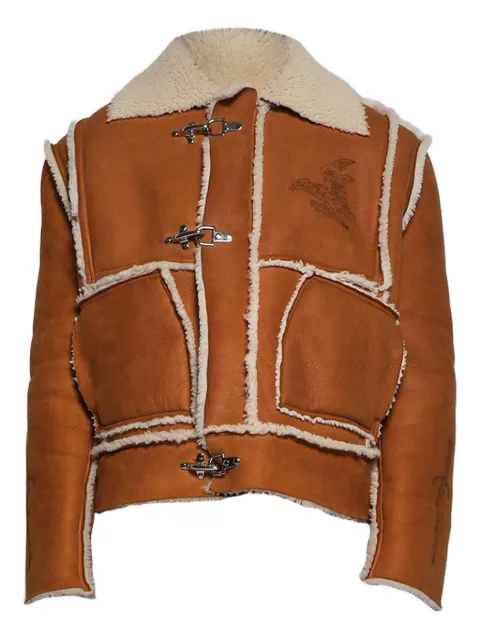EARTHLING VIP shearling eagle-print jacket