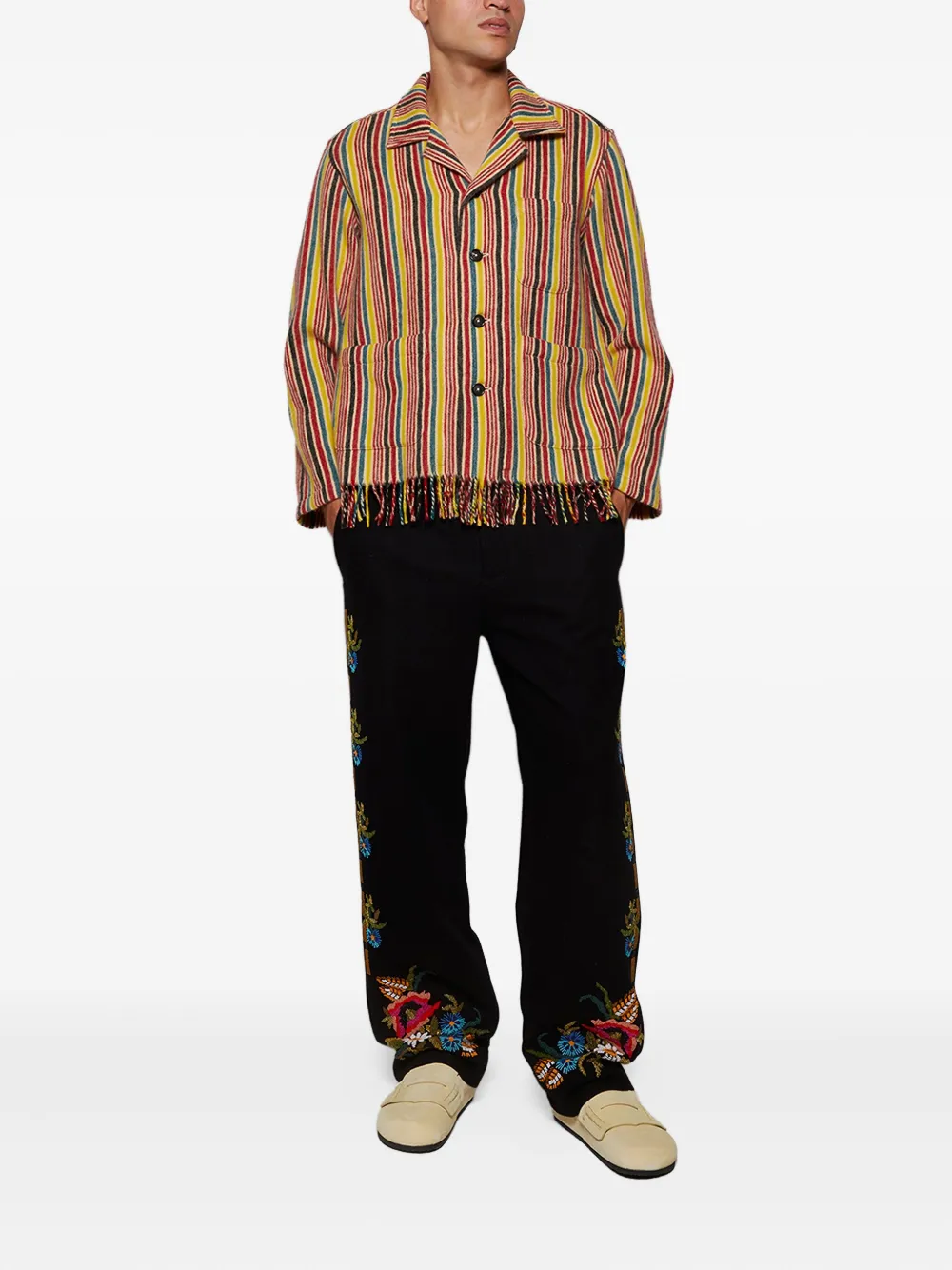 BODE sobrecamisa a rayas con flecos | Image 2