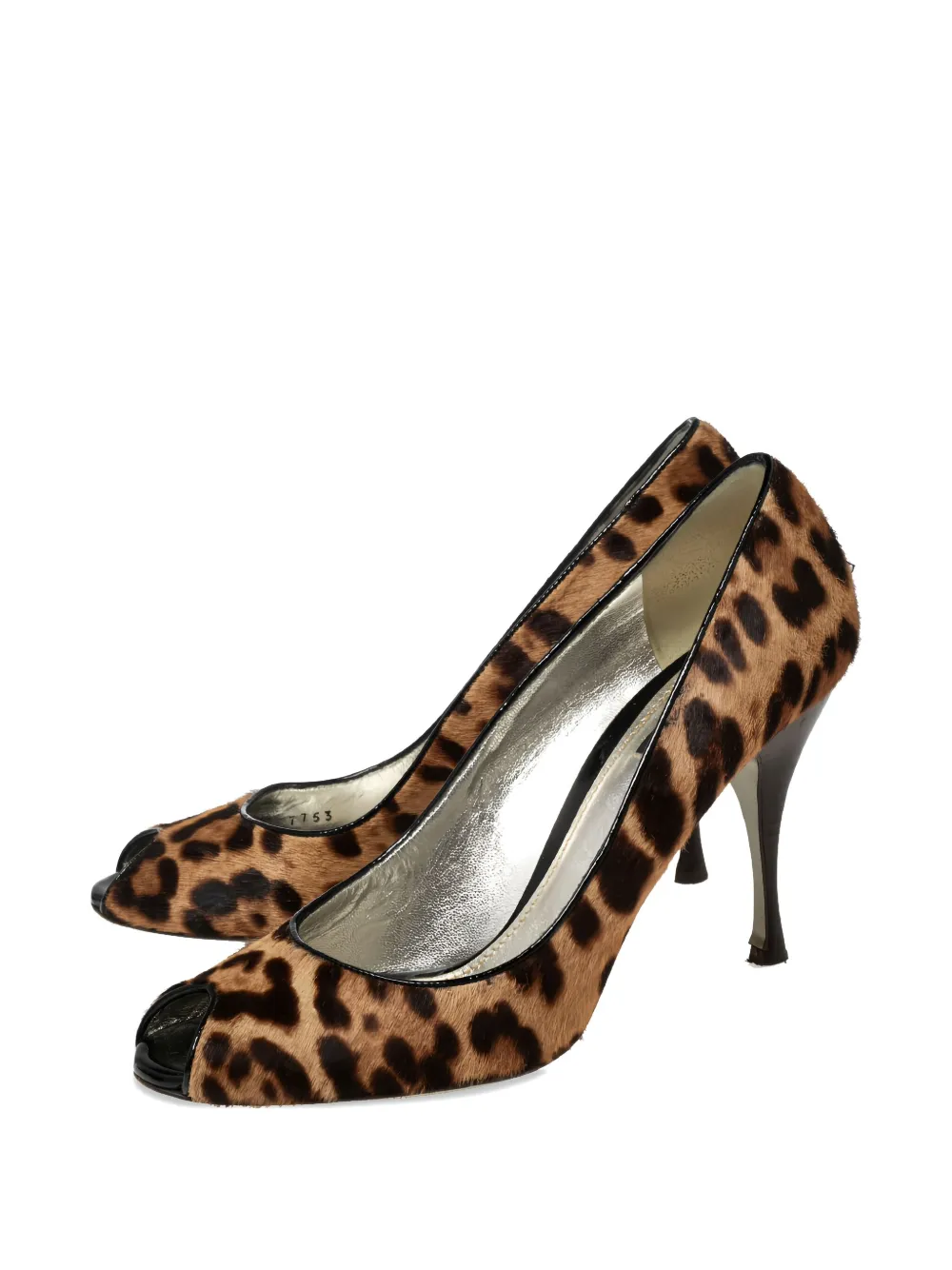 Dolce & Gabbana Pre-Owned 100 mm pumps met luipaardprint en open neus - Bruin