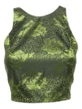 alice + olivia floral-pattern crop top - Green
