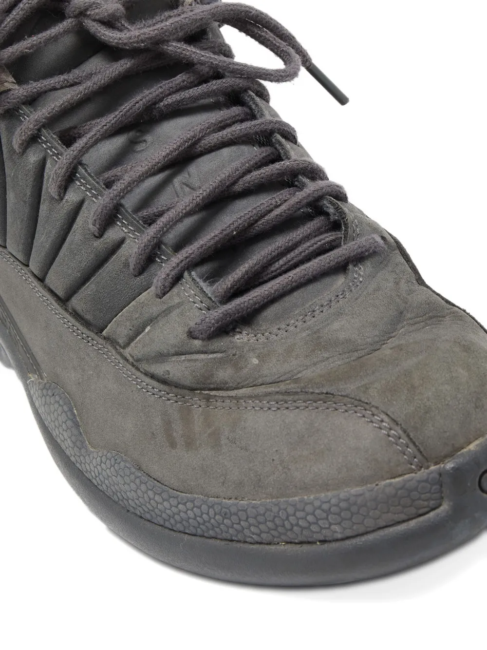 Pre-owned Jordan 12 Leather Sneakers In Gray