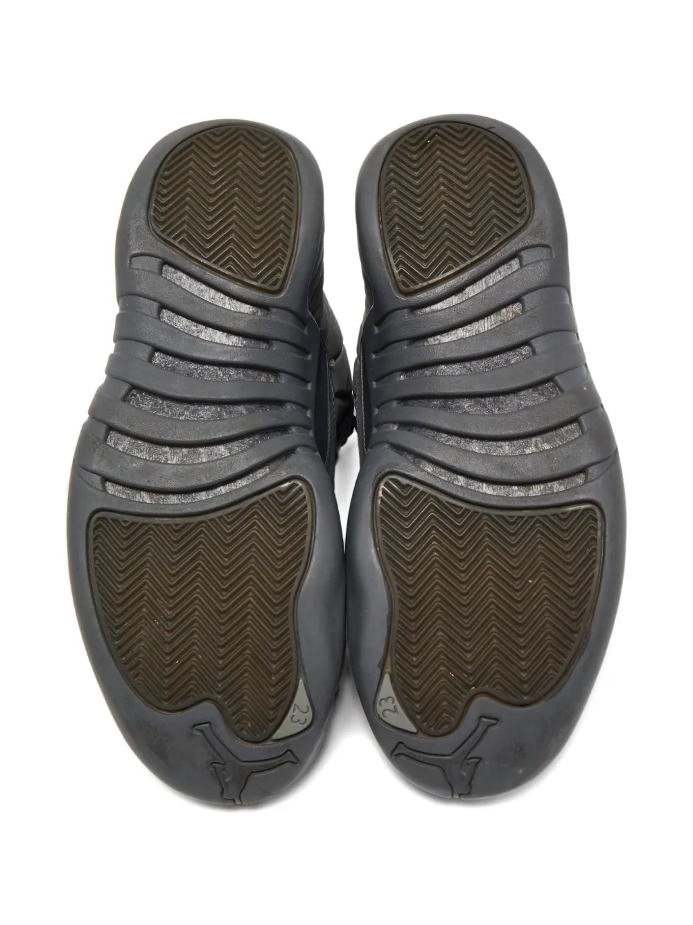 Pre-owned Jordan 12 Leather Sneakers In Gray