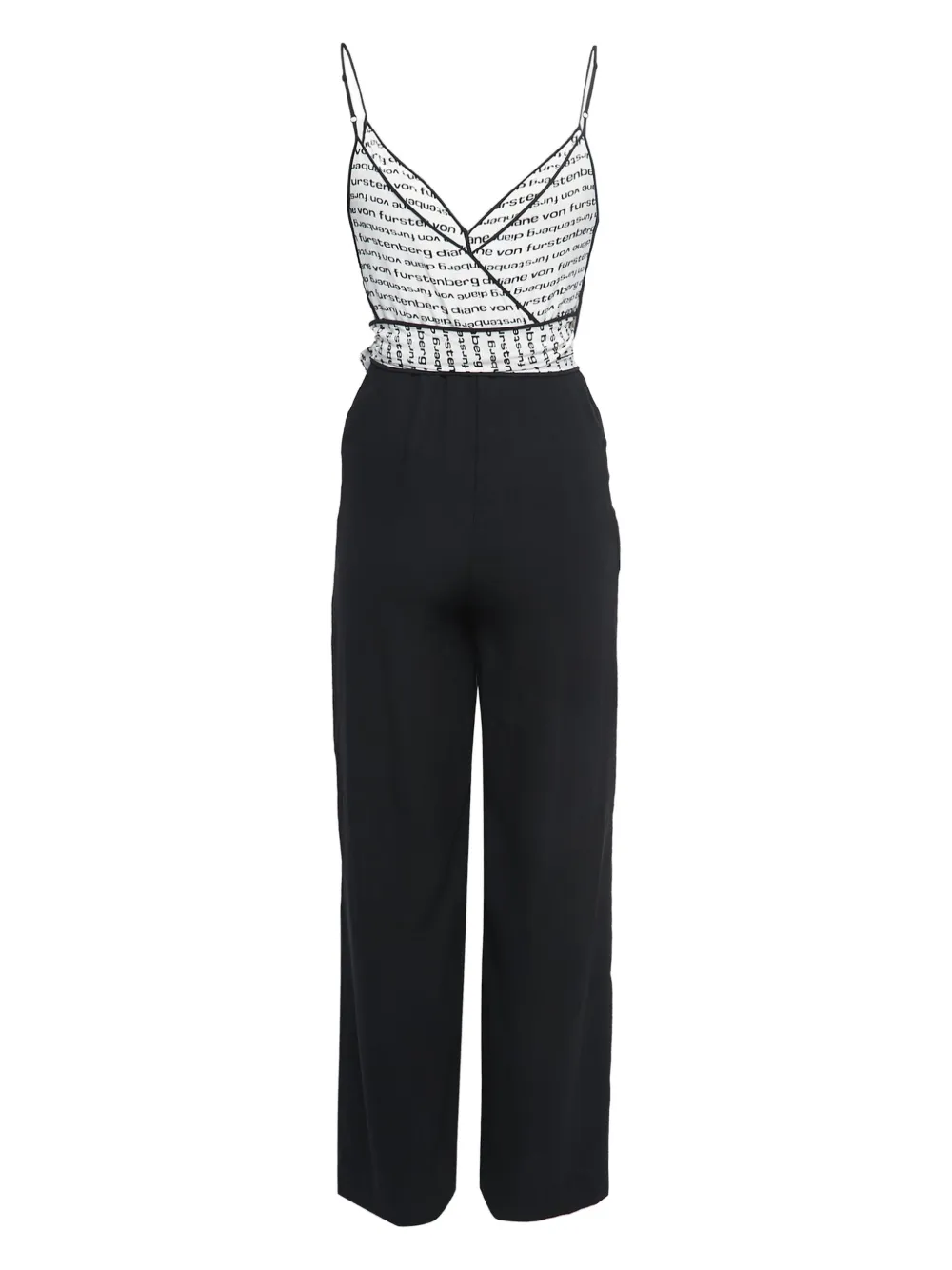Diane Von Furstenberg Vintage Jumpsuit met gewikkelde top - Zwart