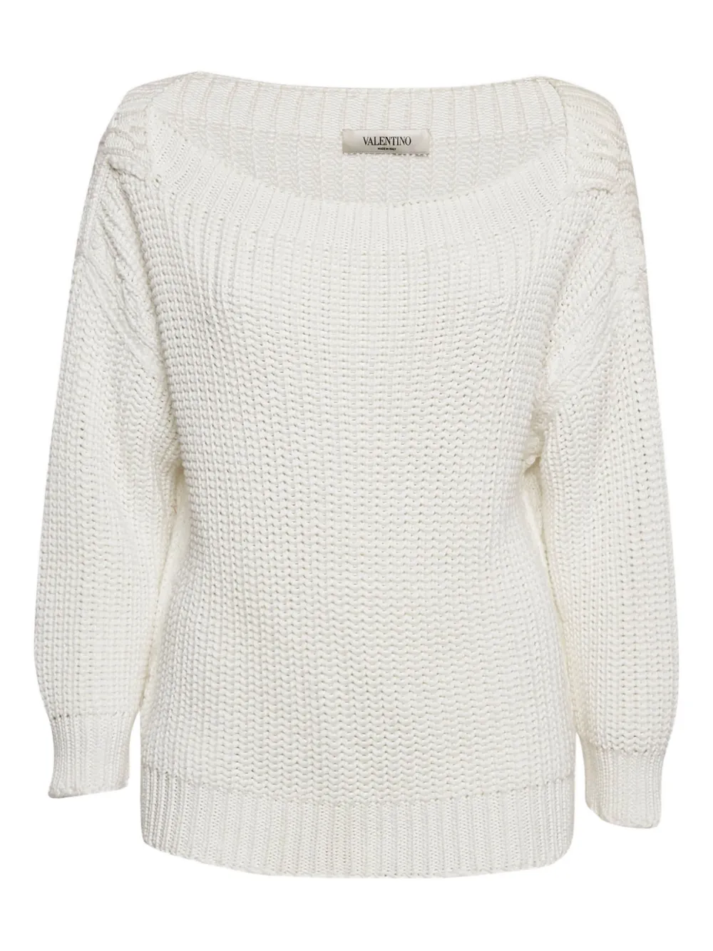 Valentino Pre-Owned open-knit cotton sweater | White | Image 1