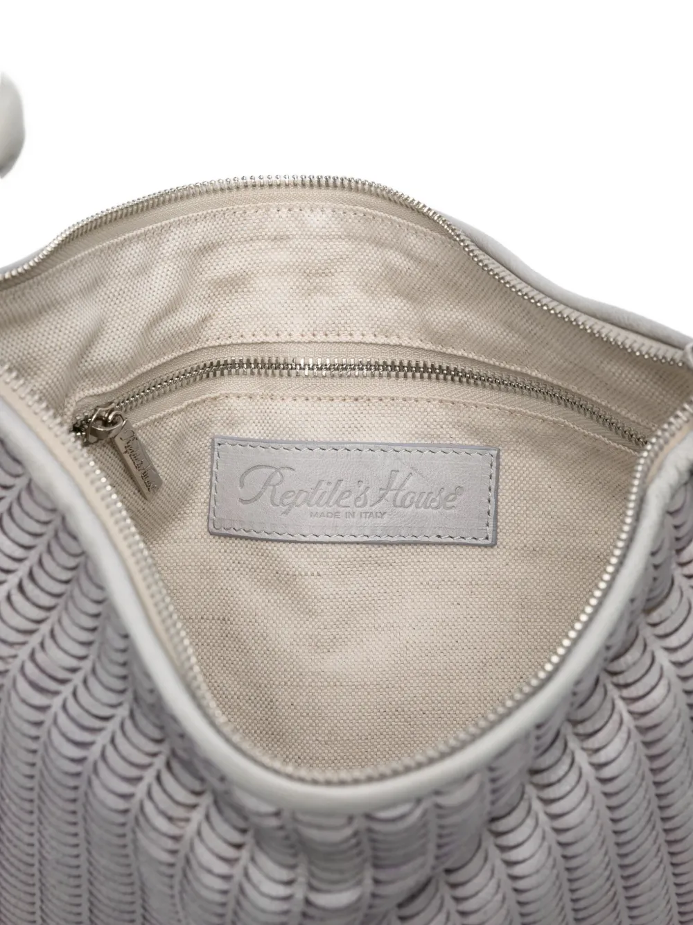 Reptile's House Lune Knotted-handle Shoulder Bag In Gray