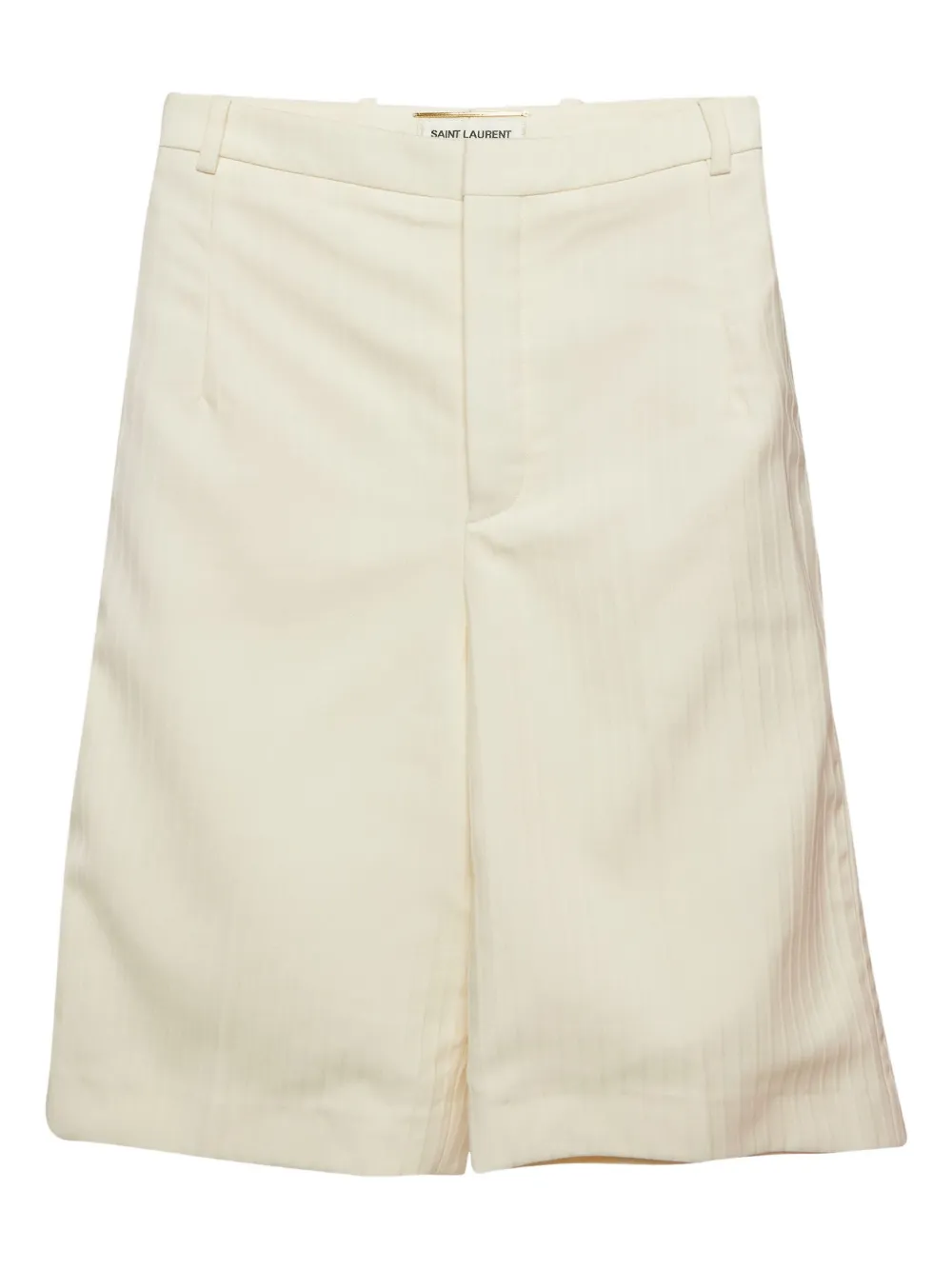 Saint Laurent Pre-Owned wool pleated shorts | Neutrals | Image 1