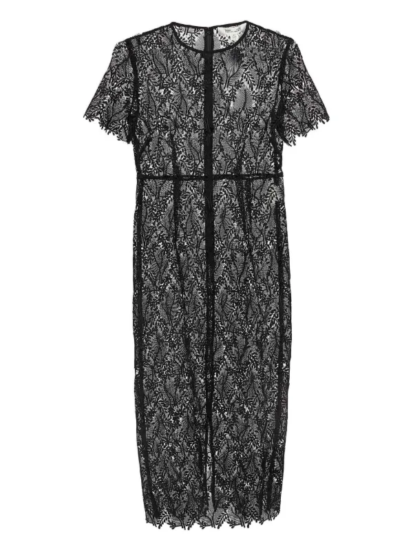 dvf lace dress black Diane Von Furstenberg STAR LACE TIERED SPAGHETTI STRAP BLACK SHEATH DRESS sz S