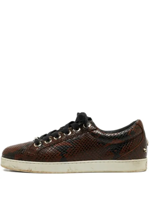 Jimmy Choo Pre-Owned python-embossed leather star sneakers
