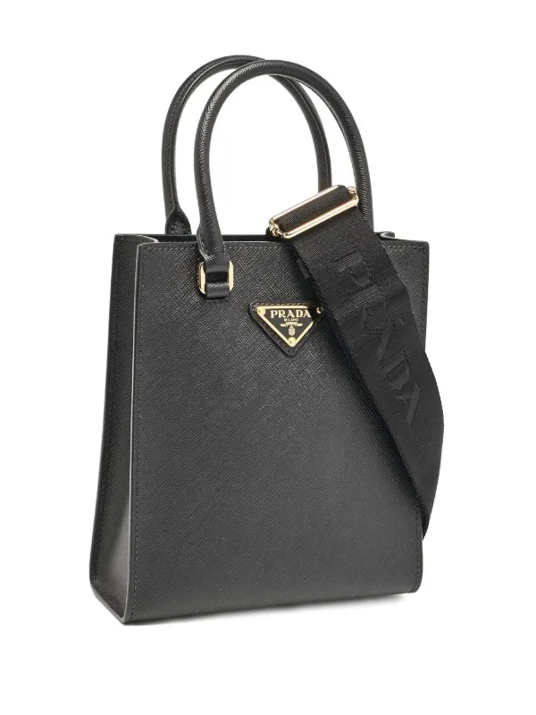Prada Pre-owned Leather Mini Tote Bag in Black