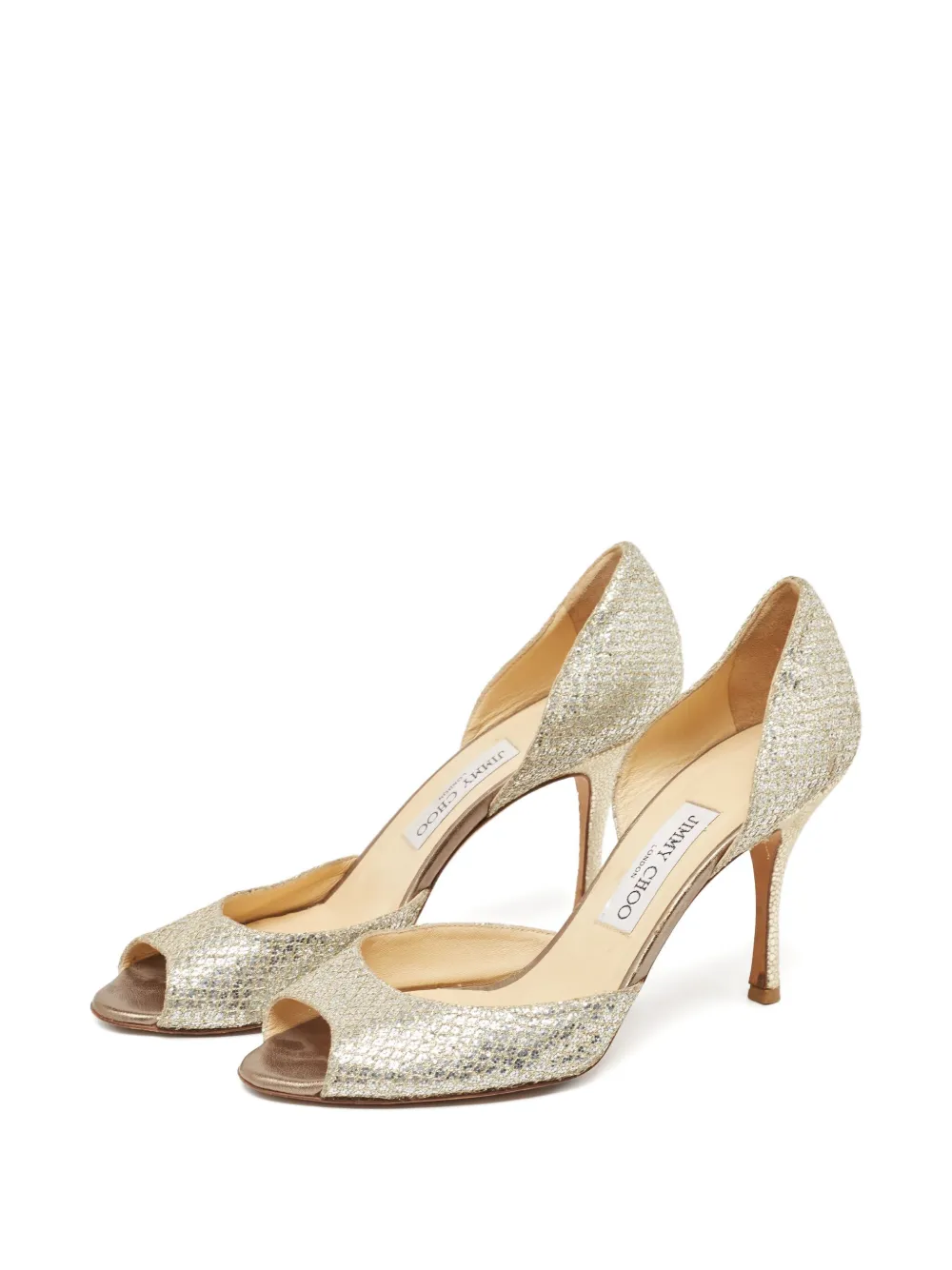 Jimmy Choo Pre-Owned Pumps met open neus en glitter - Goud