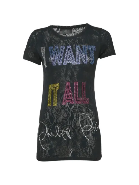 Philipp Plein snake-print studded T-shirt