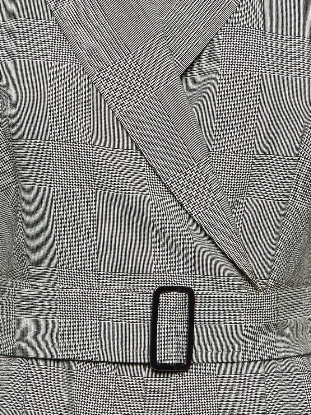 Pre-owned Max Mara Checked Belted Jumpsuit In Gray